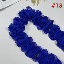 180cm/2Yards Pleated Pearl Chiffon Fungus Lace 10cm Wide Ruffle Frill Trim Ribbon Curtain Sewing Lace Clothes Hair Band DIY 2 Yards