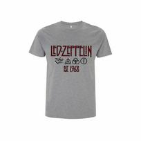 26 Led Zeppelin Marškinėliai Simboliai Įkurtas 1968 m. Oficialiai Licencijuotas Pilkas Roko Grupės Marškinėlis Unisex Marškinėlis L