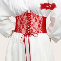 Moteriški diržai juosmens korsetas platus juodas nėriniuotas liekninantis kūno diržas elastingas juosmuo Reguliuojamas Ceinture Femme Fajas suknelės diržas One Size raudona