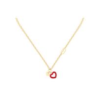 Dior Amour Necklace With Gold Plated Metal And Red Enamel Decoration Long Women necklace N1563DMRLQ-D309 Gold,F