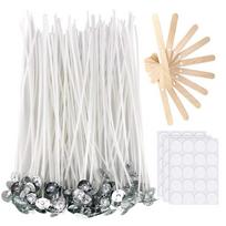 1Set Wooden Candle Holder, Candle Wick, Candle Wick Sticker DIY Candle Making Material