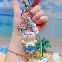 Bear Creative Keyring Resin Car Pendant With Surfing Theme For Gift Pool Ring