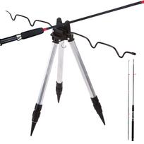 Adjustable Fishing Pole Holders Portable and Foldable Tripod Ground Support Brackets Fits for Different Sizes of Rods