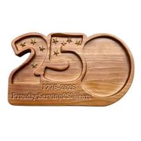 Wooden Charcuterie Tray, 250th Anniversary Patriotic Serving Platter for Cheese Salami Snacks, Durable Kitchen Decor Gift