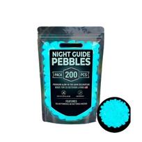 200 Pack Night Guide Pebbles in the Dark Outdoor Landscape Decoration for Garden Yard Aquarium One Size mėlyna