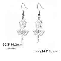 Classic Elegance Rose Dandelion Pendant Charm Earrings for Women Bohemian Romantic Stainless Steel Jewelry Accessories Gift 2025