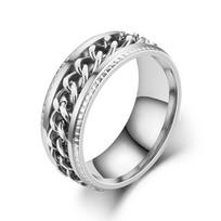 New in Metal Spinner Fidget Cool Rings for Men Stainless Steel Rotatable Chain Anxiety Relife Spinning Ring Anillo Antiestres 7