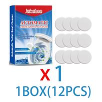12pcs Oxygen Bleach Toilet Tablets Effervescent Power for Stains Limescale Fresh Scent Deodorizer Non Chlorine Formula Drop Flus 1BOX(12PCS)
