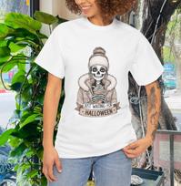 Just waiting for Halloween Png, Skeleton Shirt, Vintage Halloween T-Shirt Mens Womens Tees Top S