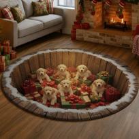 Cat and Dog Gift Box Pattern Carpet Valentine's Day Atmosphere Decoration Door Mat Entrance Living Room Bedroom Rug Her Gift 80cm x 80cm