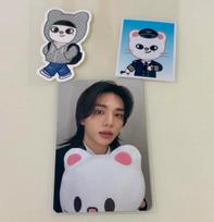 STRAY KIDS Skids Seoul Pop-Up Genielet Certificate + Sticker + Hyunjin Poka