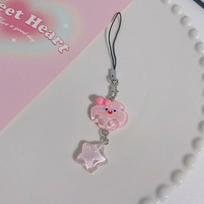 Graži animacinių filmų Cloud Star telefono grandinėlė Kawaii Candy Color Telefono segtukas raktų pakabukas mergaitėms Mielas mobiliojo telefono dirželis
