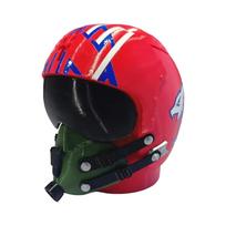 Aviation-Inspired Helmet Shaped Popcorn Bucket with Removable Visor and Detailed Printed Graphics for Collectors and Fans One Size raudona