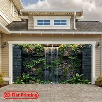 2D Stone Wall Waterfall Backdrop for Garage Door Decor 47.2x31.5inch/120*80cm