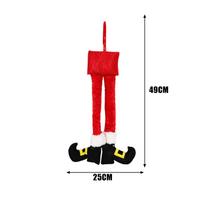 Christmas Striped Elf Leg Car Decoration Universal Auto Rear Trunk Door Leg Pendant Xmas Elf Legs Hanging Tree Decor Accessory