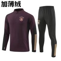 367 plus thin velvet German half-zipper long-sleeved football training suit, adult appearance suit L-4XL L/170