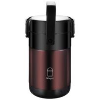Fiambrera térmica de acero inoxidable de doble capa portátil para oficina y escuela