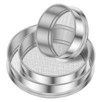 3Pcs Garden Soil Sieve Stainless Steel Rice Fine Wire Mesh Strainer Handheld Kitchen Strainers Round Flour Baking Sieve