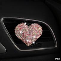 Exquisite Diamond Car Perfume Air Freshener Exquisite Diamond Shape Ladies Car Air Conditioning Decor Perfume Heart Car Perfume rožinė