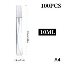 100 VNT. 10ml 5ml 3ml Stiklinis purškiamasis buteliukas Nešiojamas mini daugkartinio naudojimo tuščias kvepalų buteliukas Purškiklio siurblio buteliukas Skaidrus