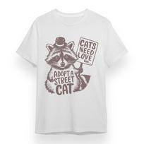 Women's T-Shirt Mens Womens Tees Top With Adopt Me Raccoon Graphic White 100% Cotton Plus Size Tee 2XL