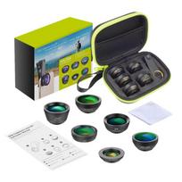 CHEST Universalus 6 viename telefono fotoaparato objektyvas Fish Eye objektyvas plataus kampo makro objektyvas CPL/žvaigždutės filtras 2X tele kaip parodyta spalva