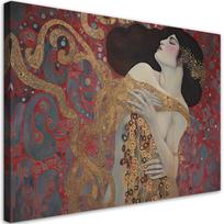 Canvas print, Woman Red Abstraction - G. Klimt 60x40 auksinė