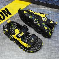 Children's sandals medium and large children's Velcro beach shoes boys' mecha sports sandals trend 28