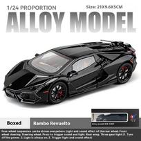1/24 Scale Lamborghini Revuelto Alloy Car Model, Children's Toy Car with Sound and Light, Sports Car Collection Ornaments, Gifts for Boys juoda