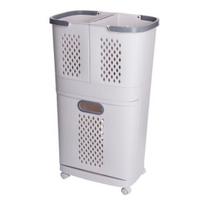 2-Tier Rolling Laundry Hamper Dirty Clothes Hamper Cart with 3 Detachable Baskets Wheeled Laundry Basket for Laundry Room Bathroom balta