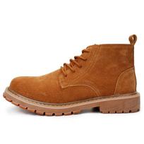 Madingi žieminiai vyriški batai iš karvės zomšos, vintažiniai darbo ankle boots, madingi suvarstomi, laisvalaikio, rankų darbo, kokybiški, laisvalaikio, britiško stiliaus, dykumos batai 38 ruda