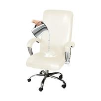 Atsparus vandeniui biuro fotelio užvalkalas Elastingas PU odinis kompiuterio kėdės užvalkalas Storas besisukančios kėdės dėklas Funda Silla Escritorio L With Armrest cover