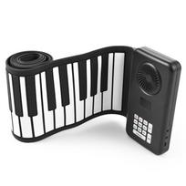 88 klavišų nešiojamasis fortepijonas, rankinis elektroninis pianinas, ekologiškas silikoninis sulankstomas pianinas Namų praktika Profesionalus elektroninis pianinas juoda