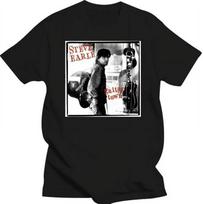 Vtg Steve Earle Guitar Town Black and White T-shirt, size S-5XL Unisex T-Shirt L
