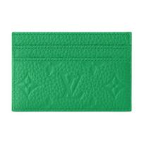 Louis Vuitton Double Logo Print Leather Card Holder Men accessories Green M25998 Box(Basic Set+Box)