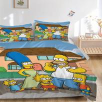 The Simpsons Family Portrait Bedding Set  Comforter Cover Gift for Bedroom,Includes 1 Cover and 2 Pillowcases, No InsertB298 135x200cm