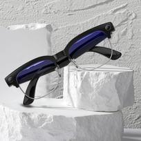 AI Smart Glasses with 8MP Camera Half Frame Multifunctional Glasses Real Time Translation Video Recording Anti Blue