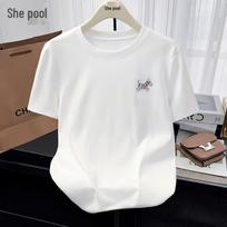 Shechi Women's Cartoon Pony Embroidered Round Neck T-Shirt L balta
