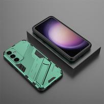 For Samsung Galaxy S23 FE Case For Samsung S23 FE Cover Coque Punk Armor Shockproof KickStand Phone Bumper Samsung S23 FE For Samsung S23 FE žalia
