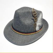 Munich Beer Hats German Oktoberfest Fedora Panama Jazz Feather Felt Hat Halloween Costume Cosplay Cap for Men Woman tamsiai pilka spalva