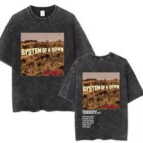 Washed Vintage System of A Down Toxicity Album Graphic T Shirts Men's Women Rock Oversized T-shirt 90s Alternative Band T Shirts S įvairiaspalvis