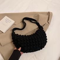 Shoulder Bag Pleated Bubble Crossbody Bag Dumplings Bag Large Capacity Light Weight Tote Bag Korean Style Plaid Fold Cloud Bag juoda