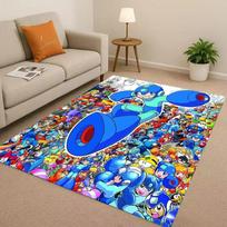 HD Retro Game Rockman Mega Man Living Room Non-Slip Area Rug Soft Carpet for Bedroom Playroom Sofa,Easy Clean Home Decor Doormat 40x60cm( 15x23in )