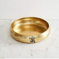 PALMY Decor New Austin Round Hammered Traditional Potpourri Urli Decorative Bowl Gold