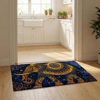 Elephant Mandala Art Floor Mat Flannel Door Mat Non-Slip Bedroom Living Room Home Decor 40x60cm