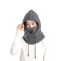 Solid Color Fleece Balaclava Hat Polar Fleece Pullover Cap Soft Hike Cycling Cap  Outdoor pilka