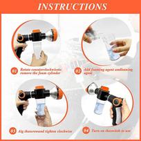 High Pressure Garden Water Sprayer Lawn Hose Spray Water Nozzle Washer Nozzle Car Washing Cleaning Cleaning Sprinkle Tool A