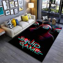 Squid Game Inspired Carpet with Masked Characters, Neon Style Pattern  Suitable for use as an anti-slip for living room bedroom sofas 40x60cm( 15x23in )