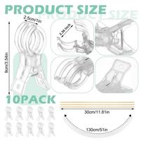Balloon Clamps For Arch 3.54 X 1in Clear Garland Frame Ties Heavy-duty Spring Balloon Arch Clamps For Outdoor Party Birthday other