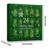 Christmas Countdown Ornaments 2D Acrylic Animal Advent Decoration Frog Christmas Countdown Ornaments for Adults Family Friends 24pcs